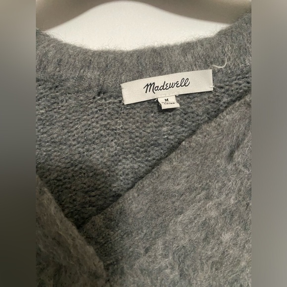 Madewell Fuzzy V Neck Collared Sweater - Picture 3 of 4